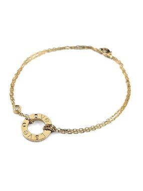 Cartier Love Circle Bracelet YG Yellow Gold Pave Diamond